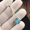 Natural Blue Cat's Eye Gemstone 925 Sterling Silver Jewelry Women Pendant 1.79" PP-60-46