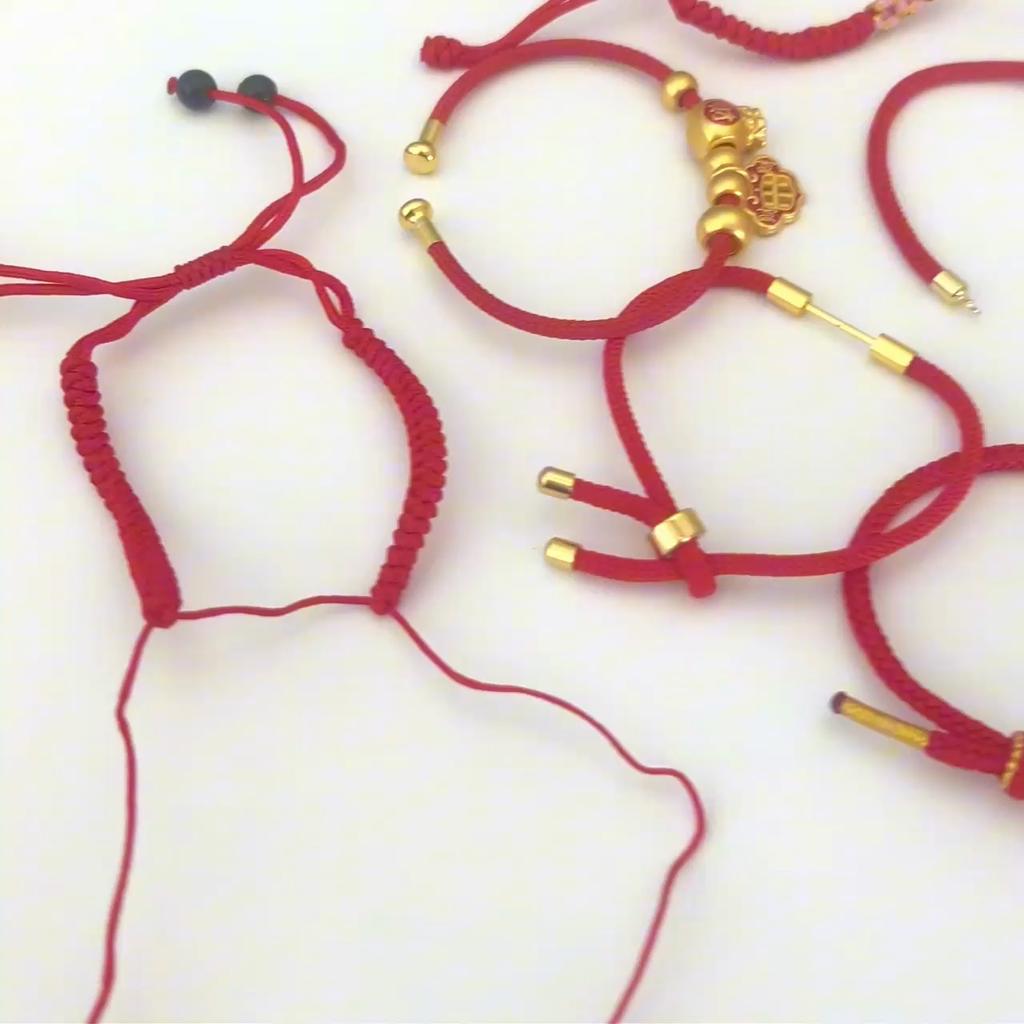 Semi-finished Adjustable Braided Red Rope For DIY Jewelry Making Beading Bracelet