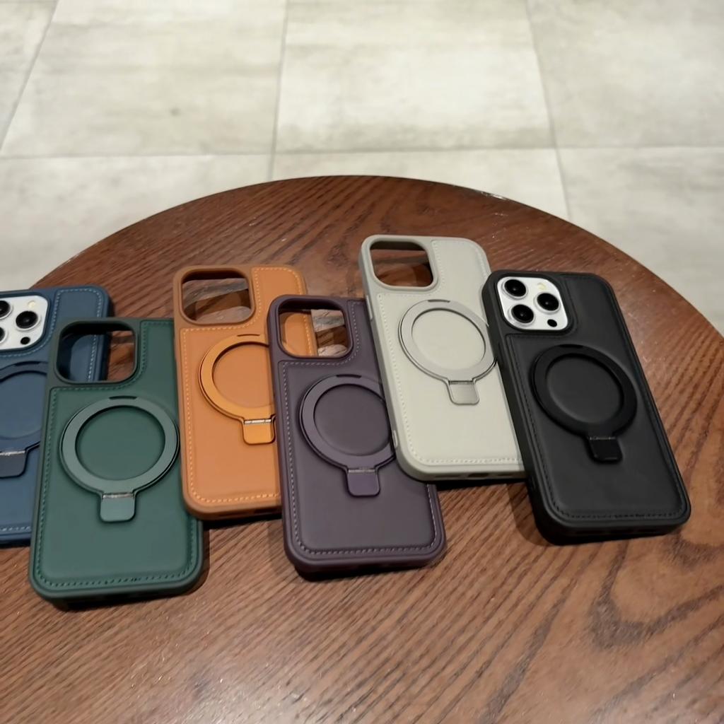 Phone Case for iPhone 13 16 ProMax Case iPhone 16 14 15 ProMax 12 13 ProMax 13 Pro 14 Pro Plain Leather Stand Mobile Phone Case Advanced INS
