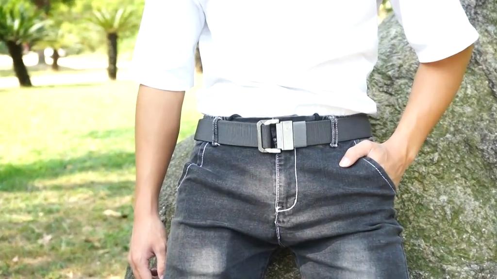 Double Ring Buckle Nylon Waistband Tactical Outdoor Sports Belt Men's Korean Weaving Canvas Nylon Pant