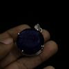 Certified 94.85 Ct Natural Blue Sandstone Pendant 925 Sterling Silver Gemstone my-352-k