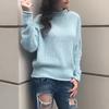 Autumn and Winter Sweater Women's New Style Curled High Collar Batwing Sleeve Knitted Sweater