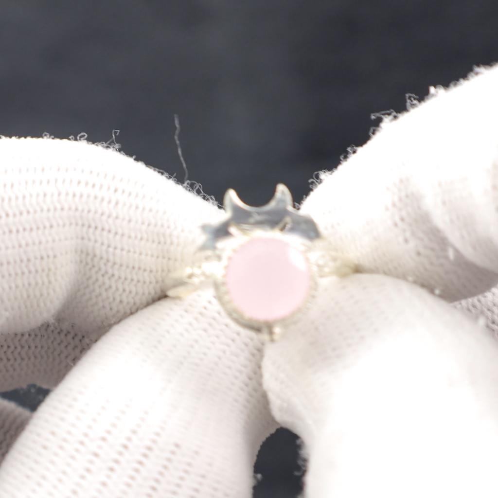 Natural Rose Chalcedony Gemstone 925 Sterling Silver Jewelry Handmade Women Ring RR-67-15