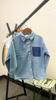 Boys Denim Shirt Long Sleeve Pocket Design Casual Button Down Collared Autumn Fashion Top Clothing for Toddler and Kids