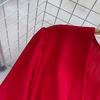 YYFS Abiti casual a vita alta con scollo a V a maniche lunghe con stampa tinta unita primavera autunno moda donna