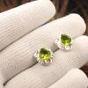 Natural Peridot Gemstone Earrings 925 Sterling Silver Handmade Jewelry For Her EE-159-2