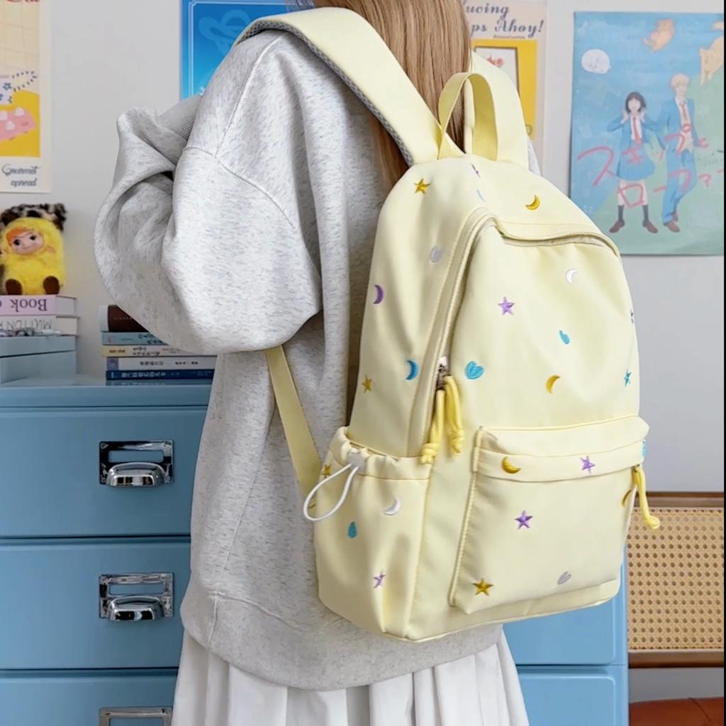 Large Capacity Student Schoolbag Women's Embroidered Computer Backpack Lightweight Backpack