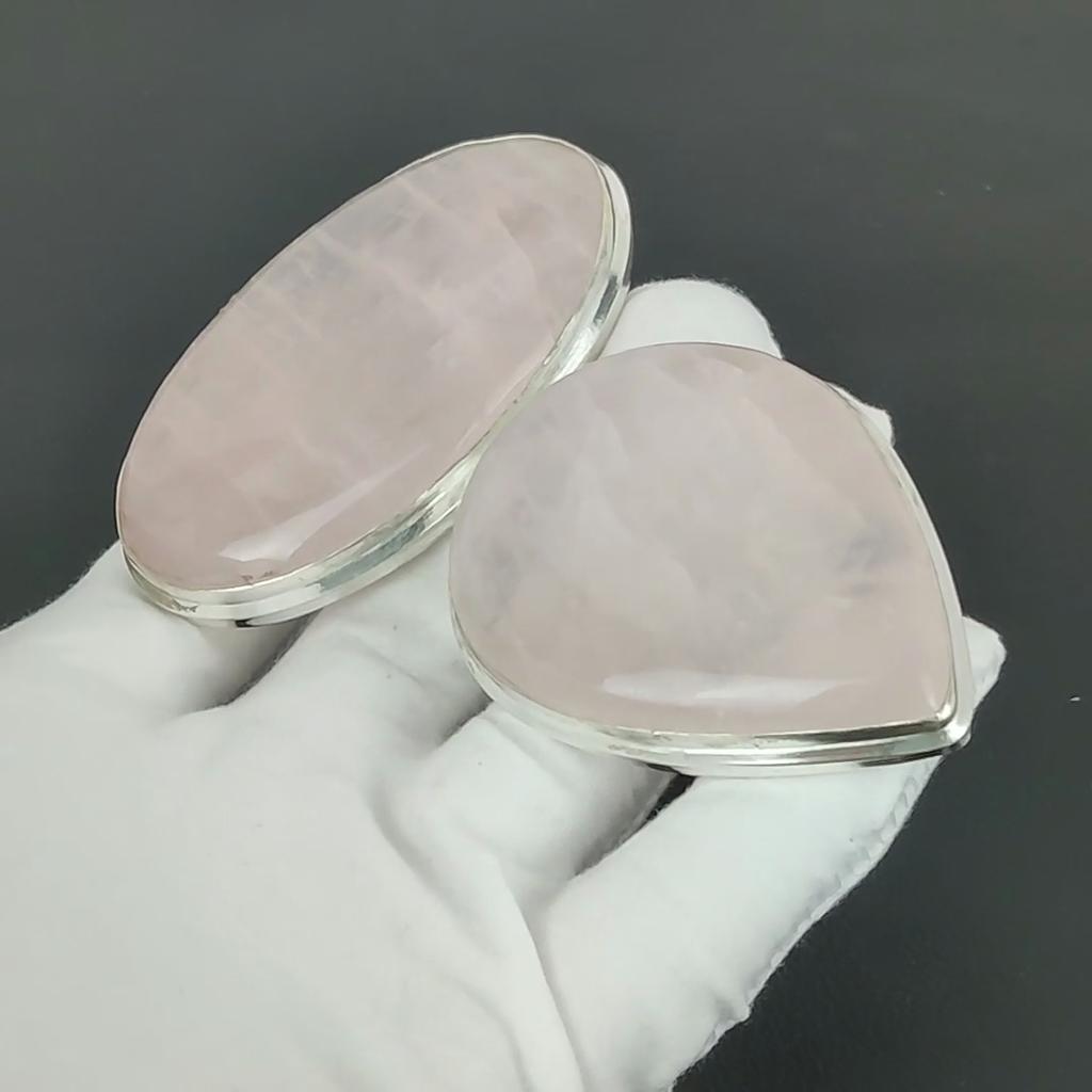 Rose Quartz Pendant, 925 Sterling Silver Handmade Jewelry, Rose Quartz Silver Pendant, Party Wear Jewelry For Women's, Pendant Valentine's Day Gift