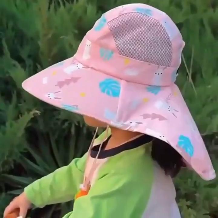 Cute Cartoon Character Sun Hat, Suitable for Teenagers Aged 3-10 with Whistling Sound - Breathable,  Wide Edge, Adjustable, Outdoor Summer Beach Hat