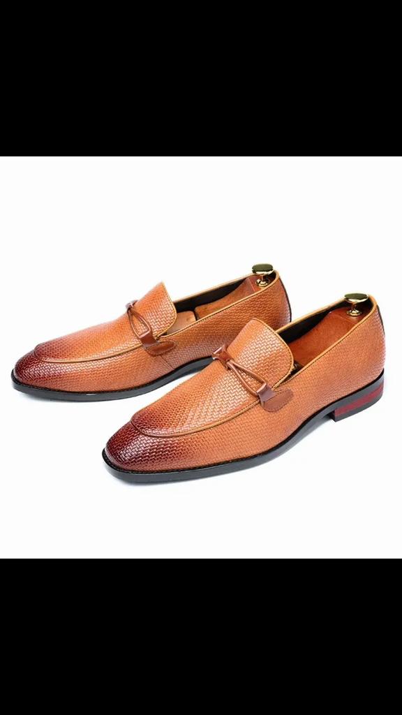 Men's Leather Shoes Elegant Men Formal Shoes Oxford Loafers Breathable Male Wedding Party Flat Shoes