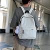 Solid Color Student Schoolbag Male Large Capacity Travel Backpack Female Junior High School Student Backpack