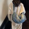 Geantă Crossbody din Denim Femei Geantă de Umăr Retro Capacitate Mare Geantă de Călătorie