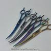7.5 Inches Double-tailed Up Curved Scissors for Pet Grooming, Professional Hair Trimming Shears