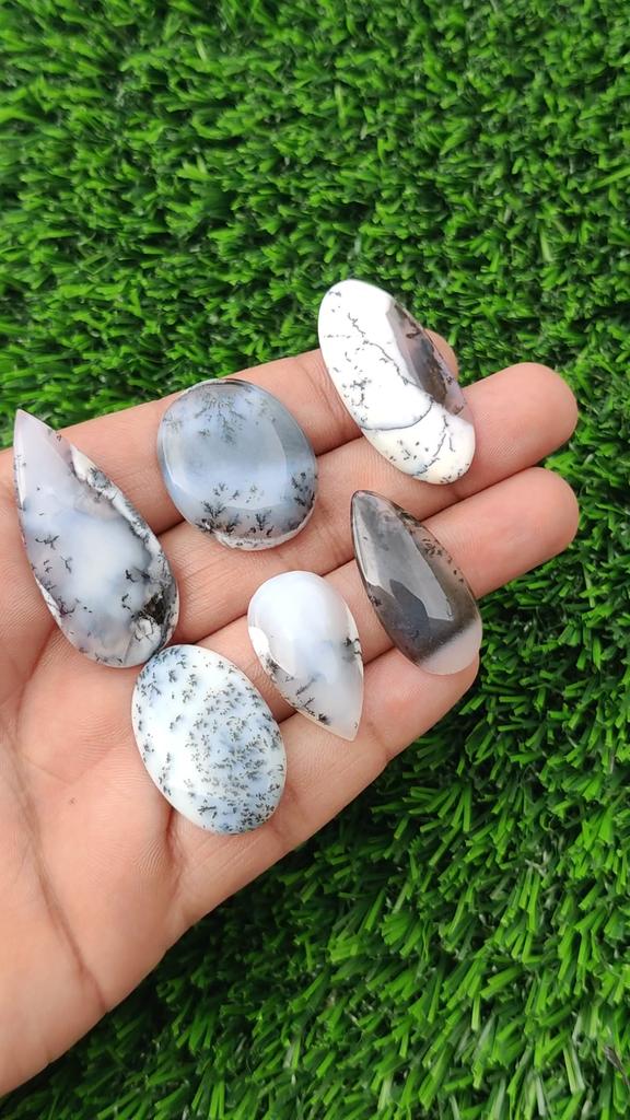 Dendrite Opal Cabochon Lot Natural Dendrite Agate Loose Gemstone Lot Jewelry Making Healing Crystal Cabochon
