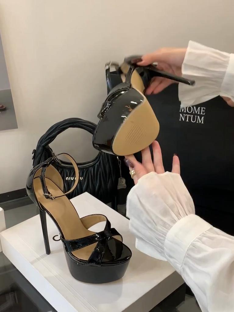 Eilyken Summer Street Style Sexy Open Toe Buckle Strap Sandals Women Stiletto Heels Nightclub Pole Dance Shoes