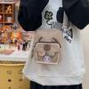 Kawaii Capybara Anime Crossbody Bag Versatile Student Casual Messenger Bag Sweet Translucent Cute Lightweight Canvas Multipurpose Shoulder Bag