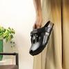 Johnature Versatile Outdoor Slippers Casual Genuine Leather Peep Toe Thick Soled Women's Slip-on Shoes