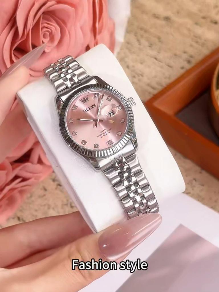 Beautiful Women's Watches Silver Stainless Steel Fashion Quartz Watch for Lady Minimalist Date Luminous Hands Wristwatch