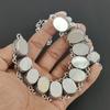 Natural Mother Of Pearl Gemstone Handmade 925 Sterling Silver Jewelry Neclace Bracelet Set, Antique Jewelry Set, Birthday Gift For Wife