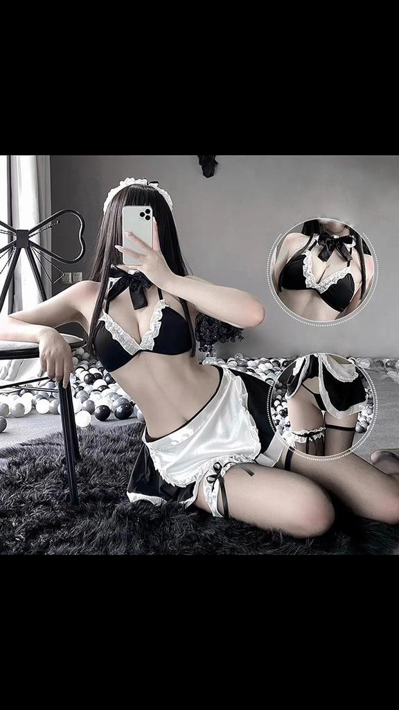 Sexy Underwear Women's Wear Sexy Perspective Uniform Temptation Role-playing Maid Suit