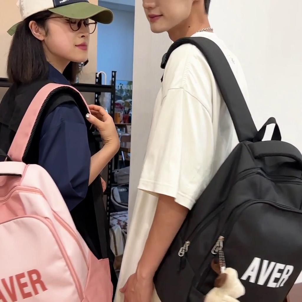 Color Block Student Backpack Women's Large Capacity Schoolbag Computer Backpack for Men