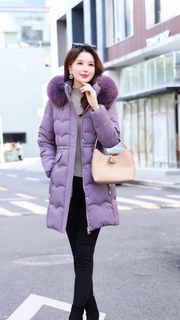 Dámské módní zimní bundy dlouhé parky s kapucí límec z umělé kožešiny volné silné teplé dámské kabáty