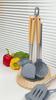 8 PCS Silicone Cooking Kitchen Utensil Set Wooden Handle Kitchen Baking Tools Kitchenware Accessories Storage Bucket