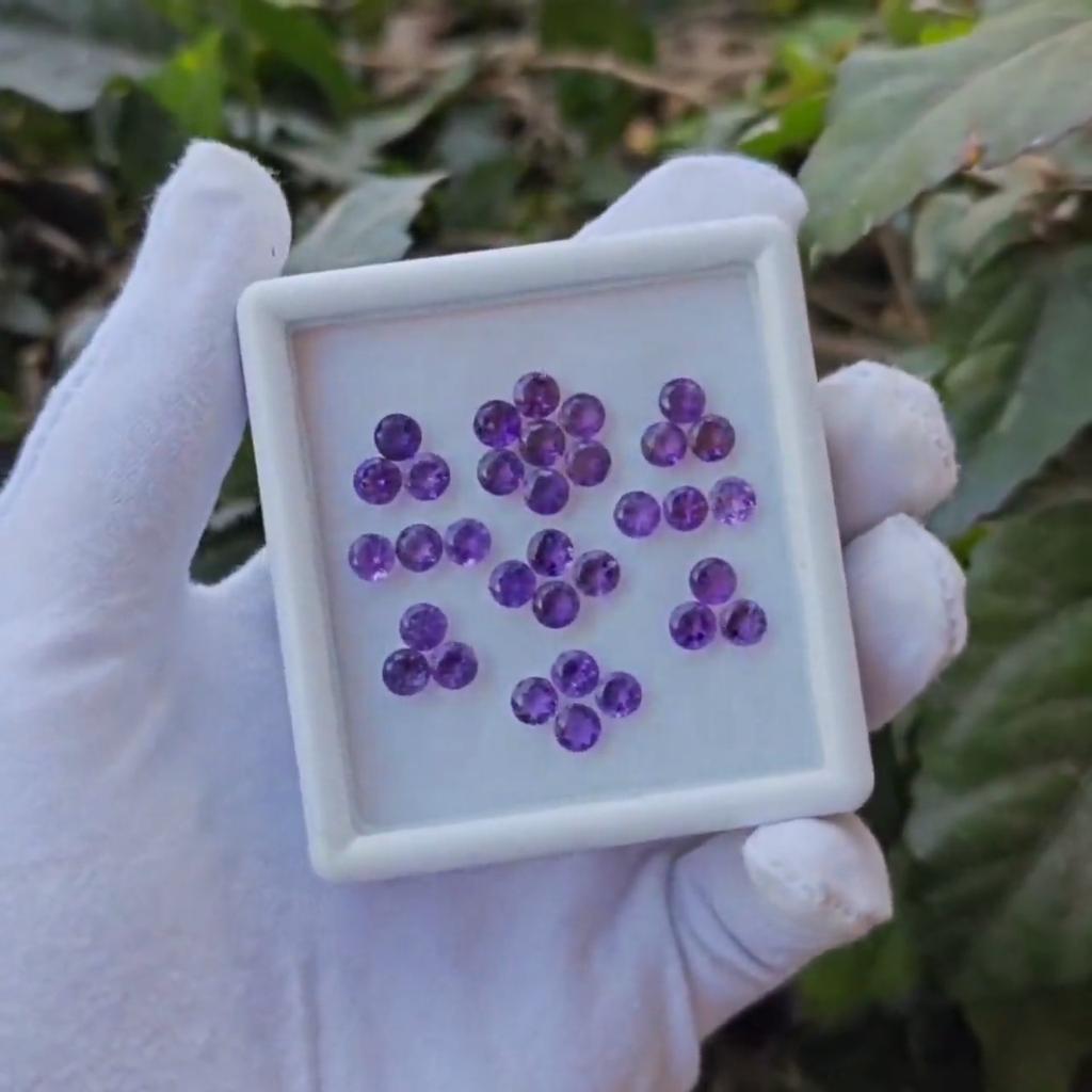 Natural Amethyst Round Shape African Purple Faceted Loose Gemstone, Healing Amethyst Round Gemstone Lot.