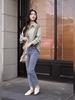 Knitted Striped Patchwork Shirt for Women in Autumn High-end Loose Casual Slim Commuter Shirt Top