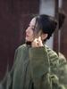 Johnature Women Vintage Half Hight Collar Shirts Tops Long Sleeve Button Blouses Spring Loose Chinese Style Shirts