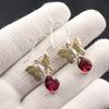 Natural Pink Rubellite Gemstone 925 Sterling Silver Handmade Hook Earrings 1.3" EE-155-4