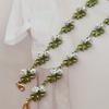 AENSOA Personality White Floral Leaf Necklace Trendy Alloy Enamel Lily Valley Gold Color Choker Necklace for Women High Quality