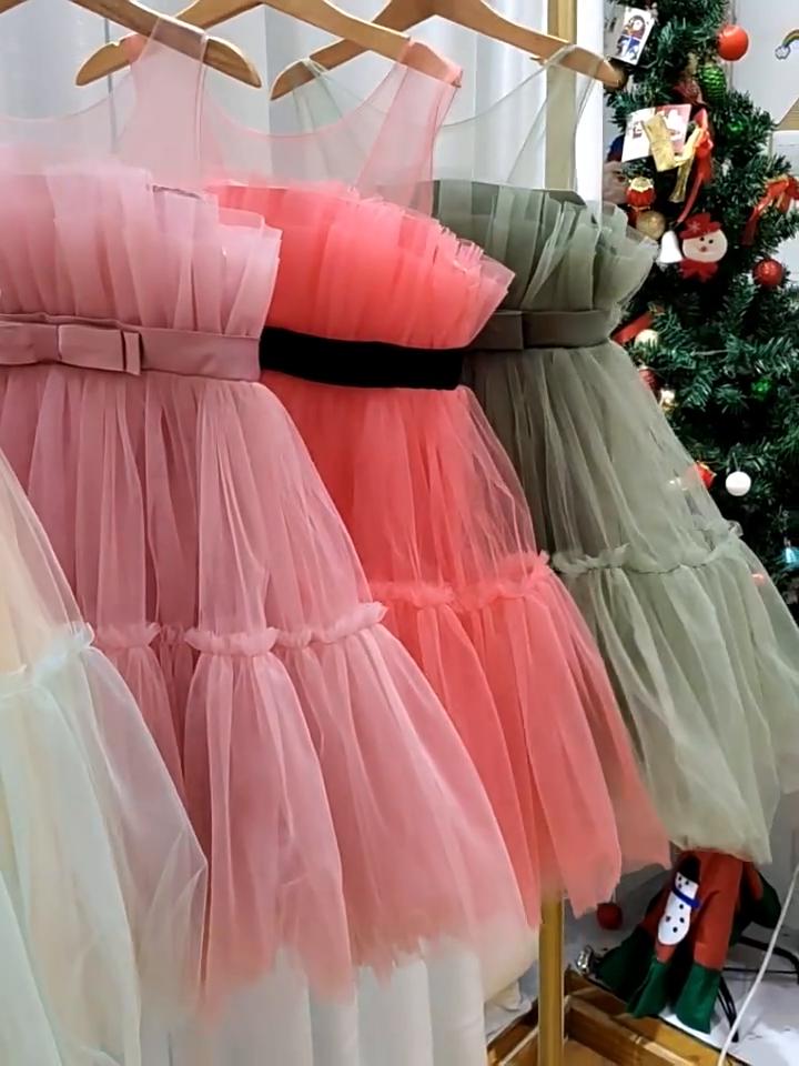 Baby Girls Ruffles Party Dress Elegant 3 8 Year Fluffy Evening Princess Birthday Kids Dresses For Girl Wedding Children Costume