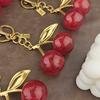 Cherry Keychain Pendant With Zinc Alloy Electroplated Finish For Fashion Accessories