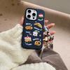 Retro Denim Embrpoidery Bread Toast Warm Fabric Phone Case For iPhone 17 Air 16 15 14 13 Pro Max Lovely Back Cover