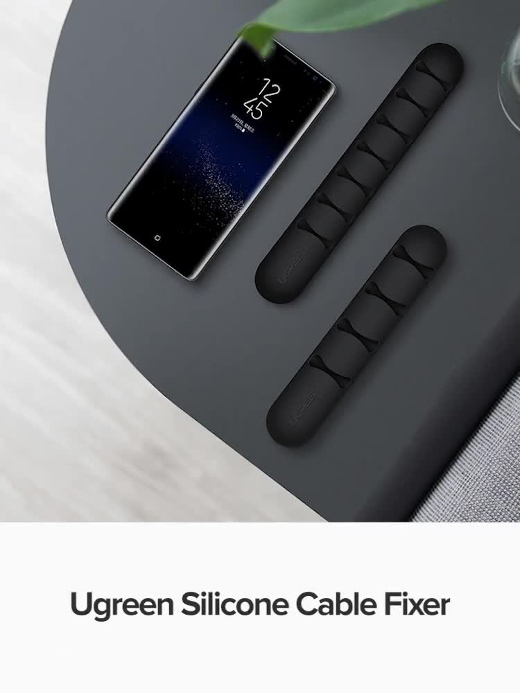 Ugreen Organizador de cabos de silicone, enrolador de cabo usb, clipes flexíveis de gerenciamento de cabos para mouse, fone de ouvido, suporte de cabo