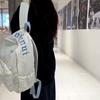 College-Stil Rucksack mit Buchstabenstickerei Leichte Schultasche Damen Rucksack mit großem Fassungsvermögen