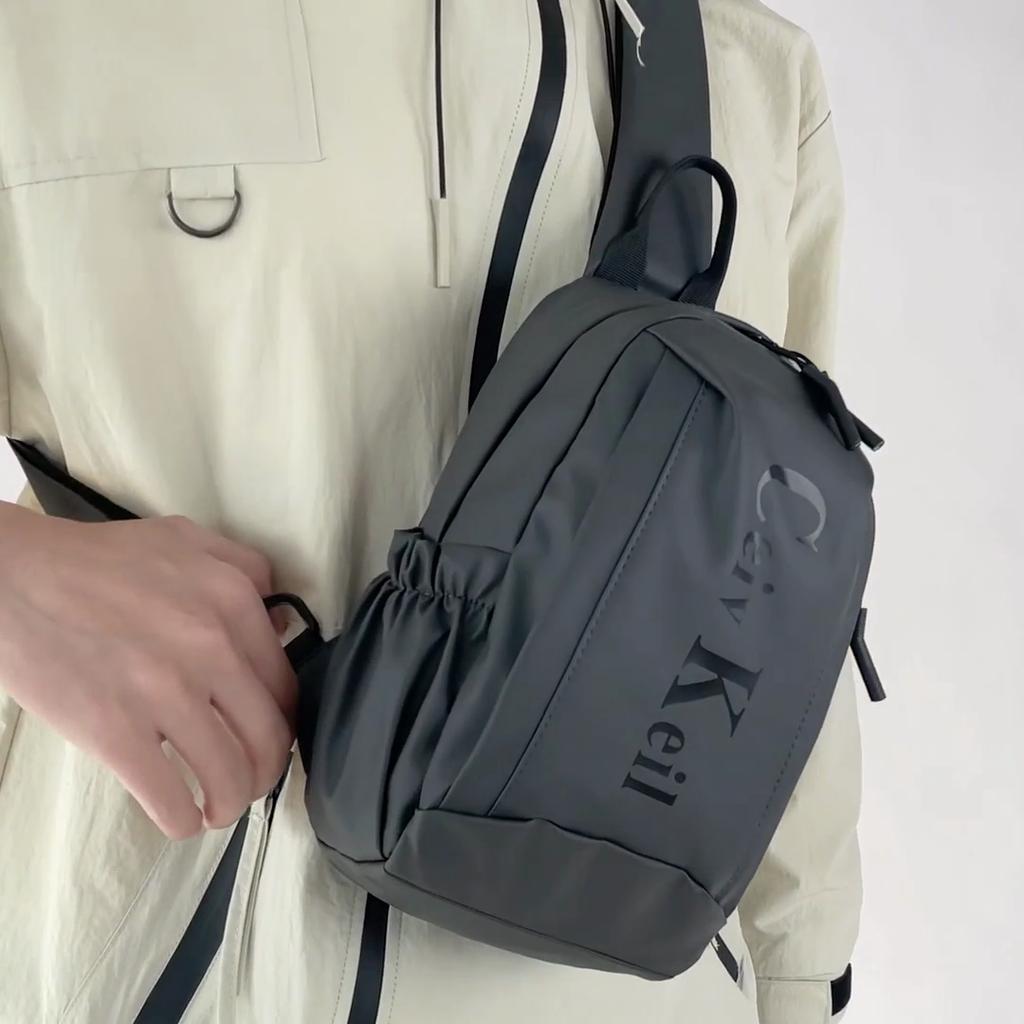 Borsa a tracolla impermeabile da uomo, borsa sportiva da petto, borsa a spalla multifunzionale di grande capacità