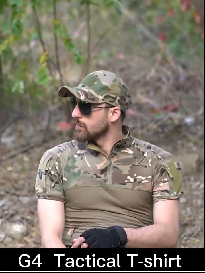 Military Camouflage Tactical Combat Short T-Shirt Russian Army Airsoft Training Hunting T Shirts Paintball Husband Work Uniform
