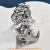 Dinosaur Keychain Metal Pendant With Electroplated Finish For Fashion Accessories