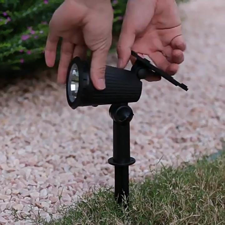 9 LED solar spotlights, utendørs IP65 vanntett, spotlys, lysstyrke justerbar for hage bakgård oppkjørselen uteplass lovdekor
