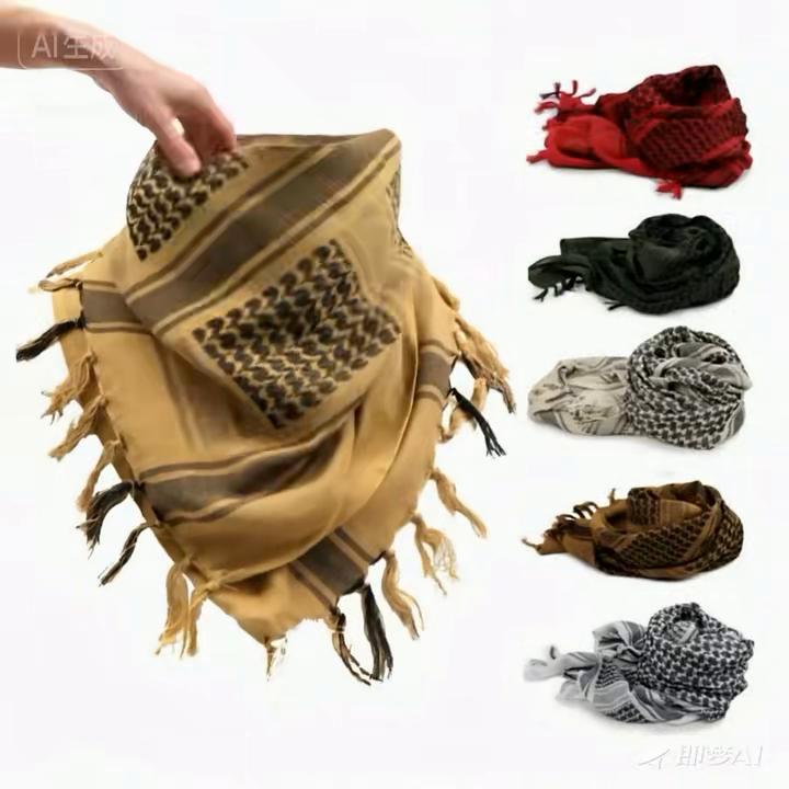 Tactical Keffiyeh Shemagh Arab Scarf Shawl Neck Cover Head Wrap Cotton Winter Scarves