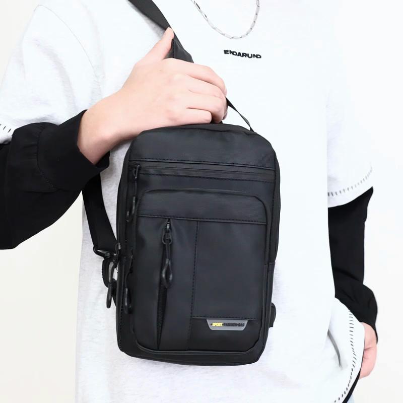 Men's Chest Bag Nylon Large Capacity Shoulder Crossbody Bag