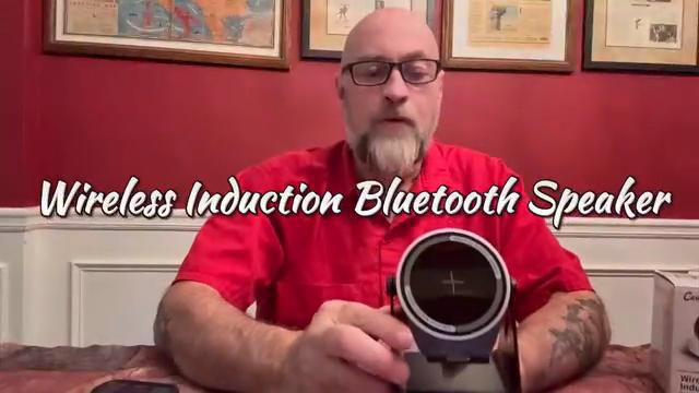 Wireless Induction Bluetooth Speaker, 4-in-1 with 360° Rotating Phone Holder and RGB Ambient Light, High-Definition Surround Sound