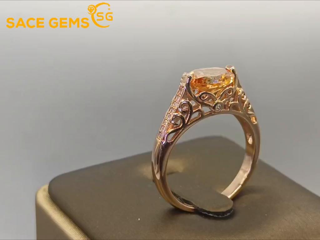 Sace Gems Classic Copper Alloy Zircon Ring Ladies Jewelry Wedding Promise Party Gift