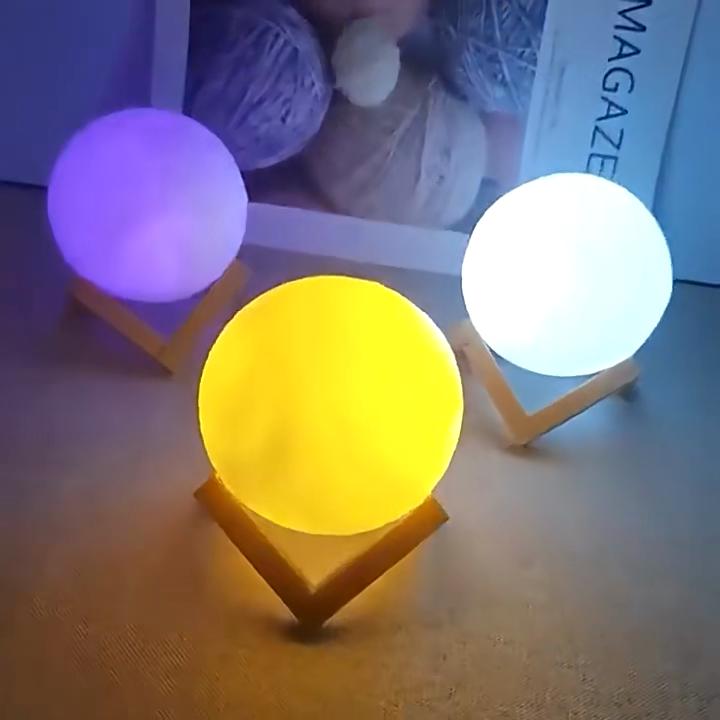 LED Moon Galaxy Night Light DIY 3D Moon Lamp Warm Color Lighting Creative Birthday Gift for Kids Girls Boys Women Bedroom Home Decor