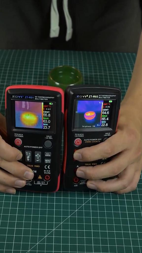 R02 ZOYI Thermal Imaging Camera & Multimeter 240x240 Resolution -20~550℃ 2.4inch Screen for Pipeline Building HVAC Heating Test