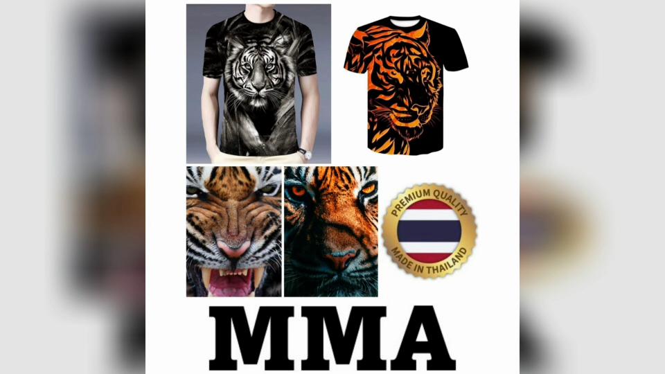 T-Shirt Tiger Muay Thai Kick Boxing Stampa 3D Vintage Allenamento Protezione UV Asciugatura Rapida Uomo Donna Unisex Manica Corta Girocollo MMA Arti Marziali Miste