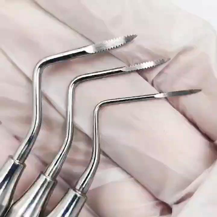 1 Pc or 2 Pcs or 3 Pcs Dental Root Tip Pick Tool Tooth Elevator with Saw Tooth Tip Dental Minimally Invasive Extraction Surgical Instrument Efficient