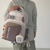 High School Student Schoolbag Color Block Large Capacity Backpack Durable Backpack